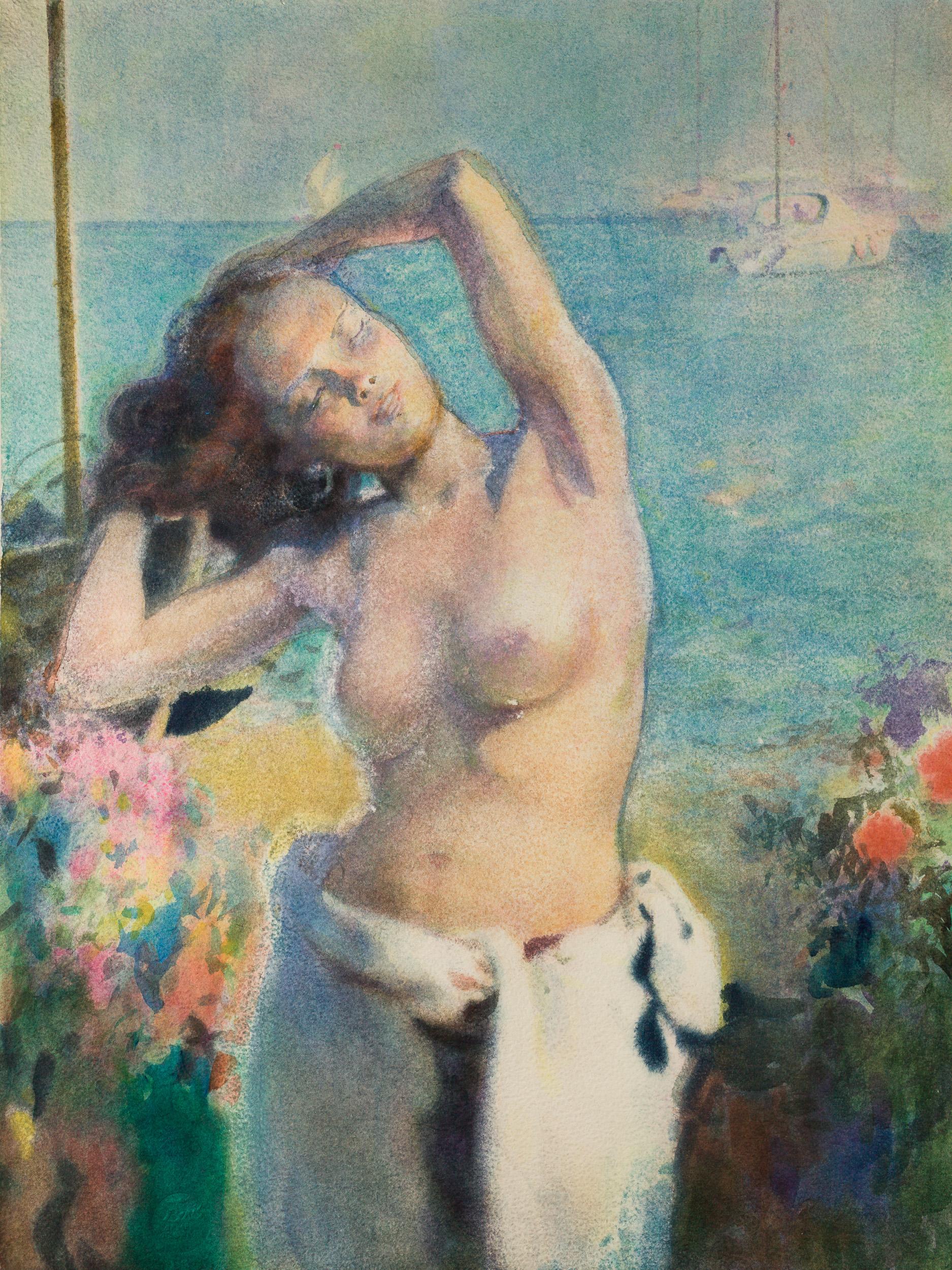 Boris Akopian Nude – Azurblaue Brise aus Esche