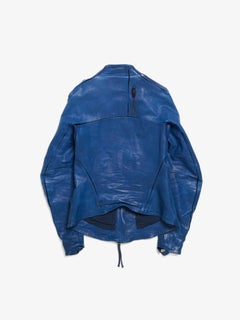 Boris Bidjan Saberi  Blaue Scarstitch-Lederjacke