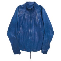Boris Bidjan Saberi  Blue Scarstitch Leather Jacket