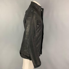 BORIS BIDJAN SABERI Size M Black Leather Zip Up Jacket