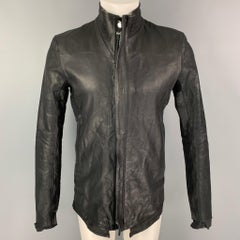 BORIS BIDJAN SABERI Size M Black Leather Zip Up Jacket