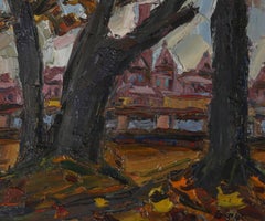 Boris Borsch (né en 1948) - École russe encadrée 1999 - Huile, étude d'automne