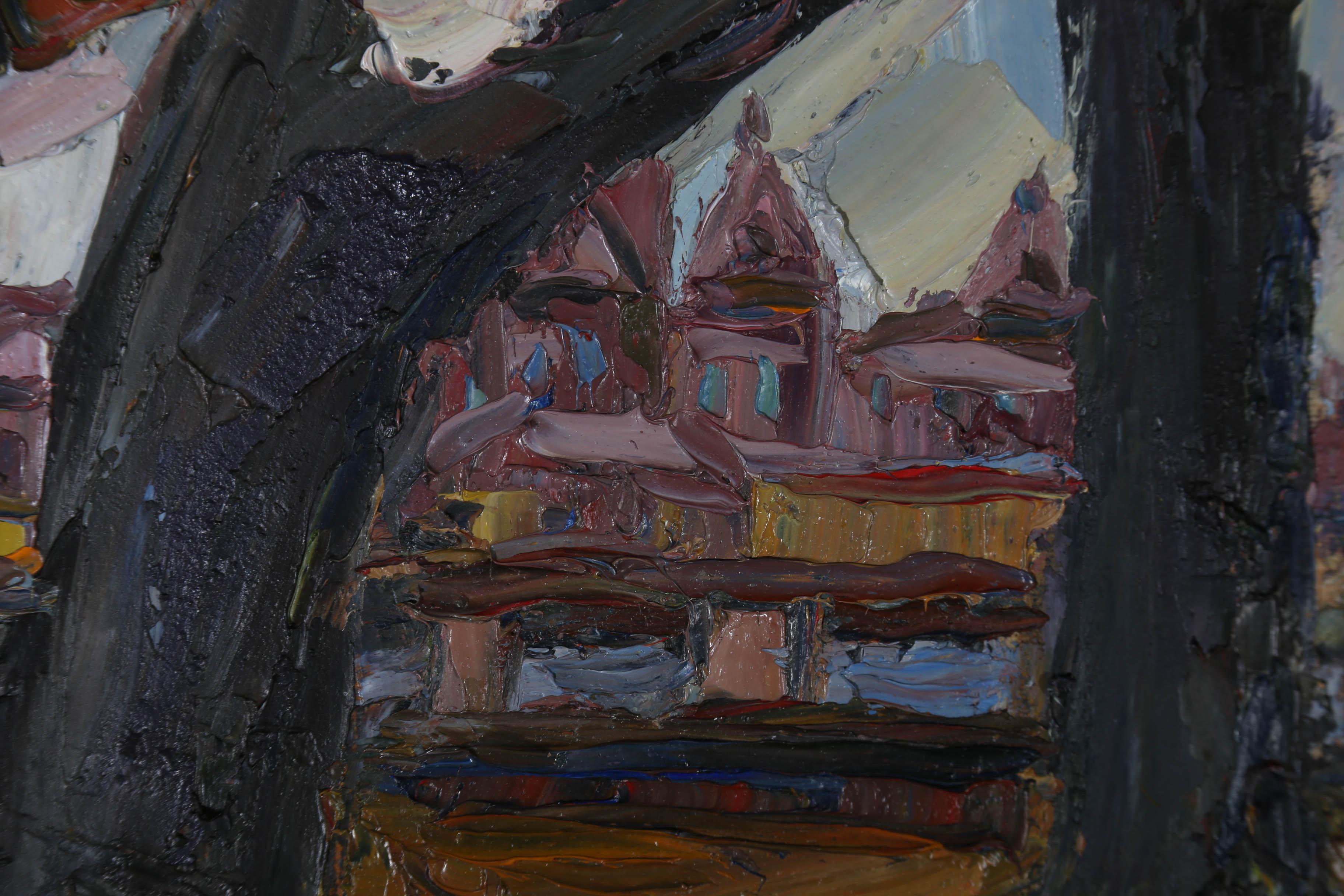 Boris Borsch (nato nel 1948) - Olio della Russian School 1999 con cornice, Studio d'autunno in vendita 4