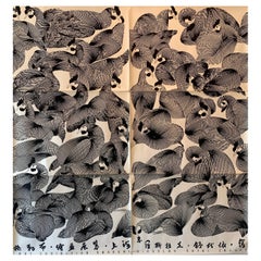 Poster originale d'epoca di Boris Bucan, 'Mostra di Shangai', c. 1980