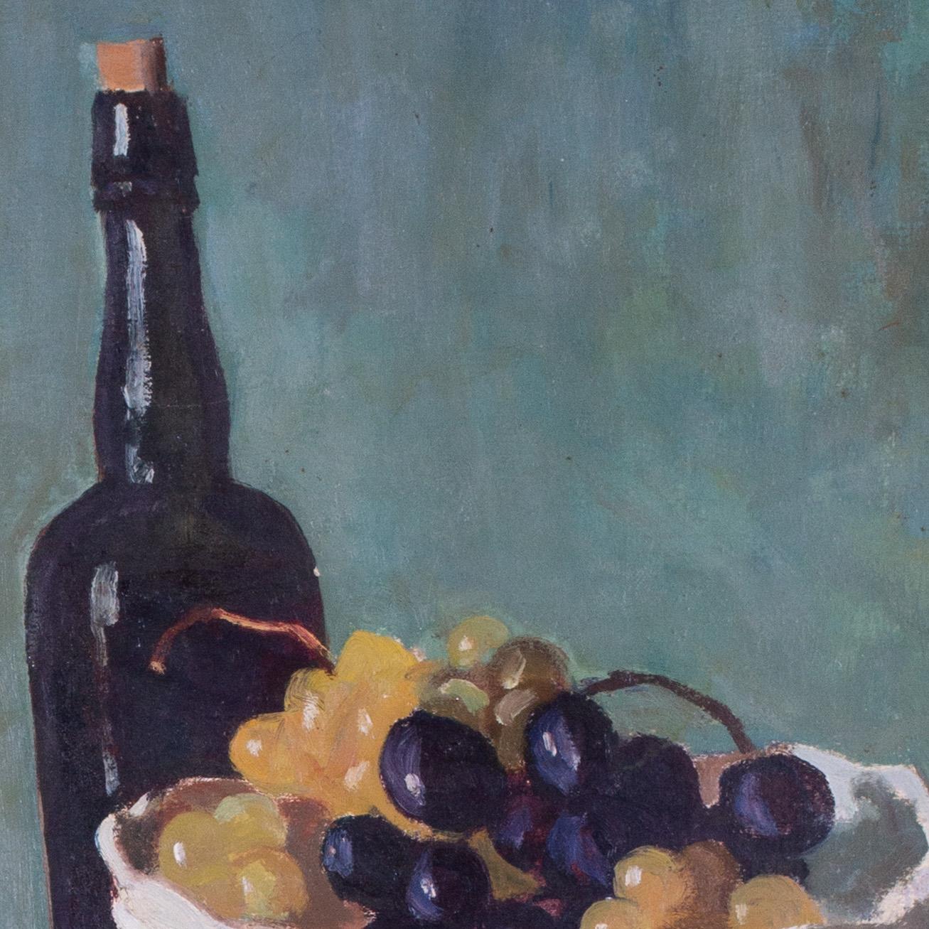 Natura morta francese del XX secolo, uva, uova, pane e vino di Boris Buchet in vendita 5