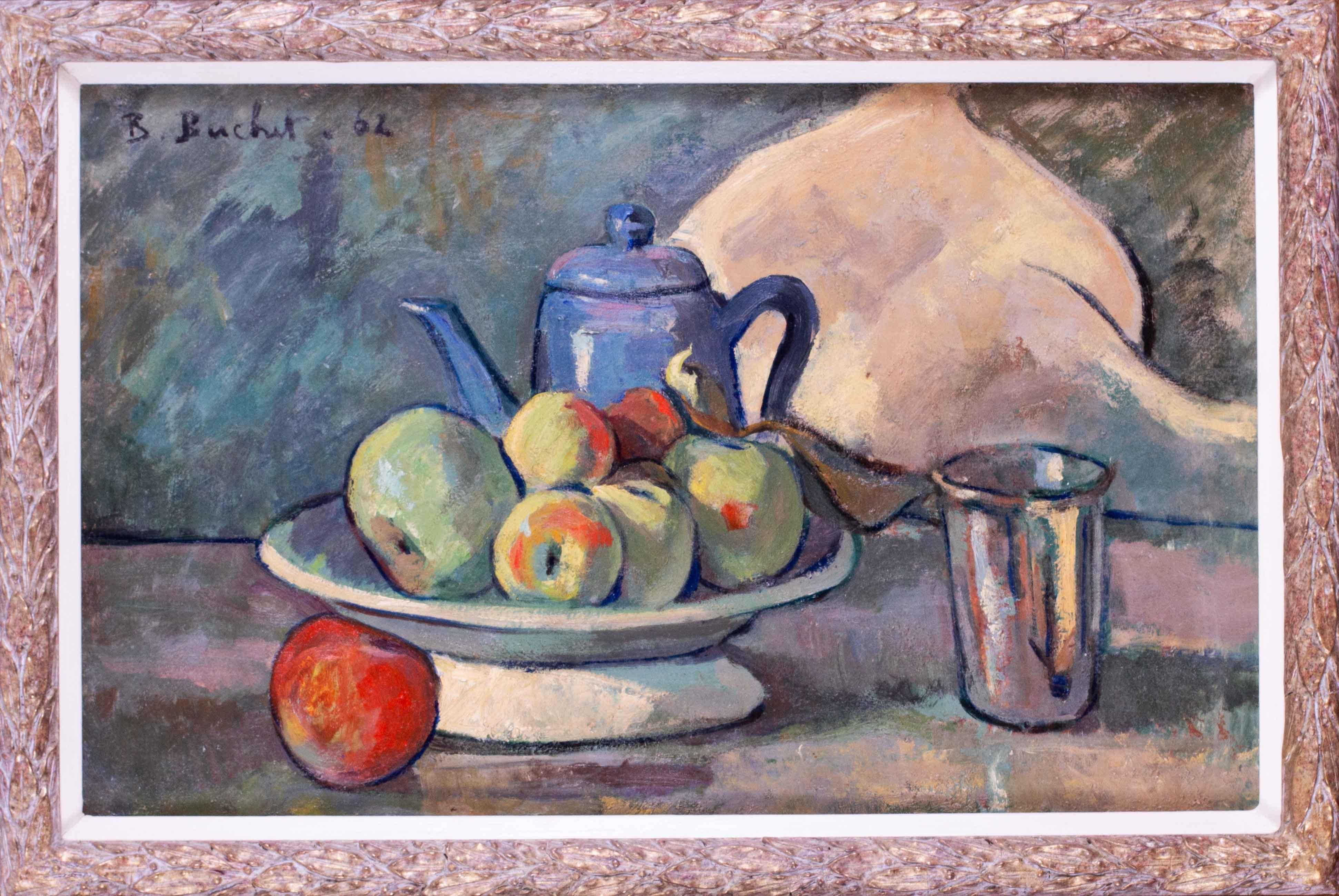 Boris Buchet (francese, 1917 - 1999)
Mele e caffettiera
Olio su tavola
Firmato e datato 'B. A. B.'. Buchet 62' (in alto a sinistra)
14,7/8 x 23. ¾ pollici. (37,8 x 60,5 cm.)










