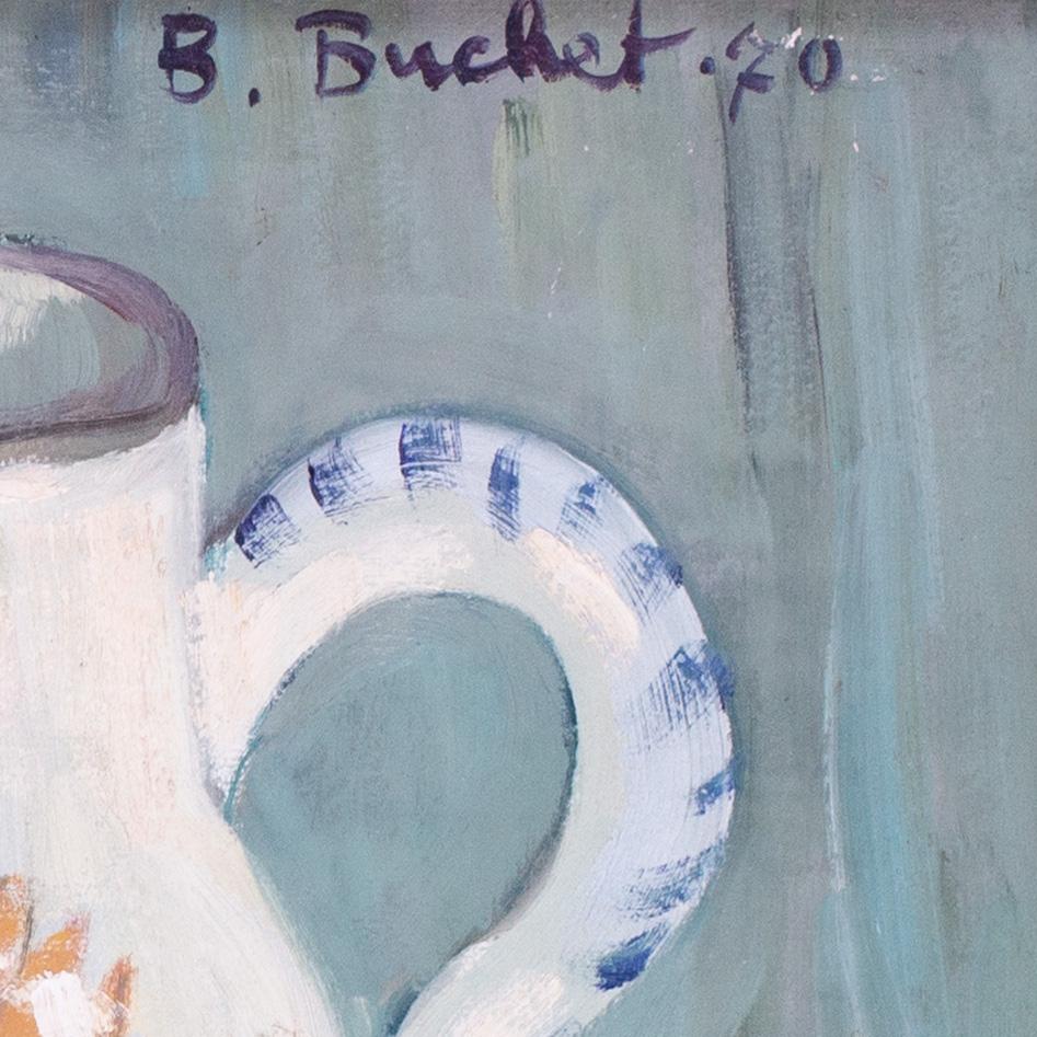 France, 20e siècle Nature morte de pommes et cruche décorée par Boris Buchet en vente 2