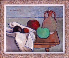 French, 20th Century still life of apples and a ewer by Boris Buchet