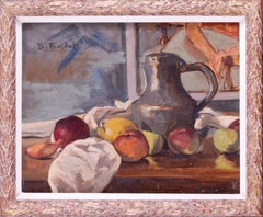 French, 20th Century still life of apples and a serving jug by Boris Buchet