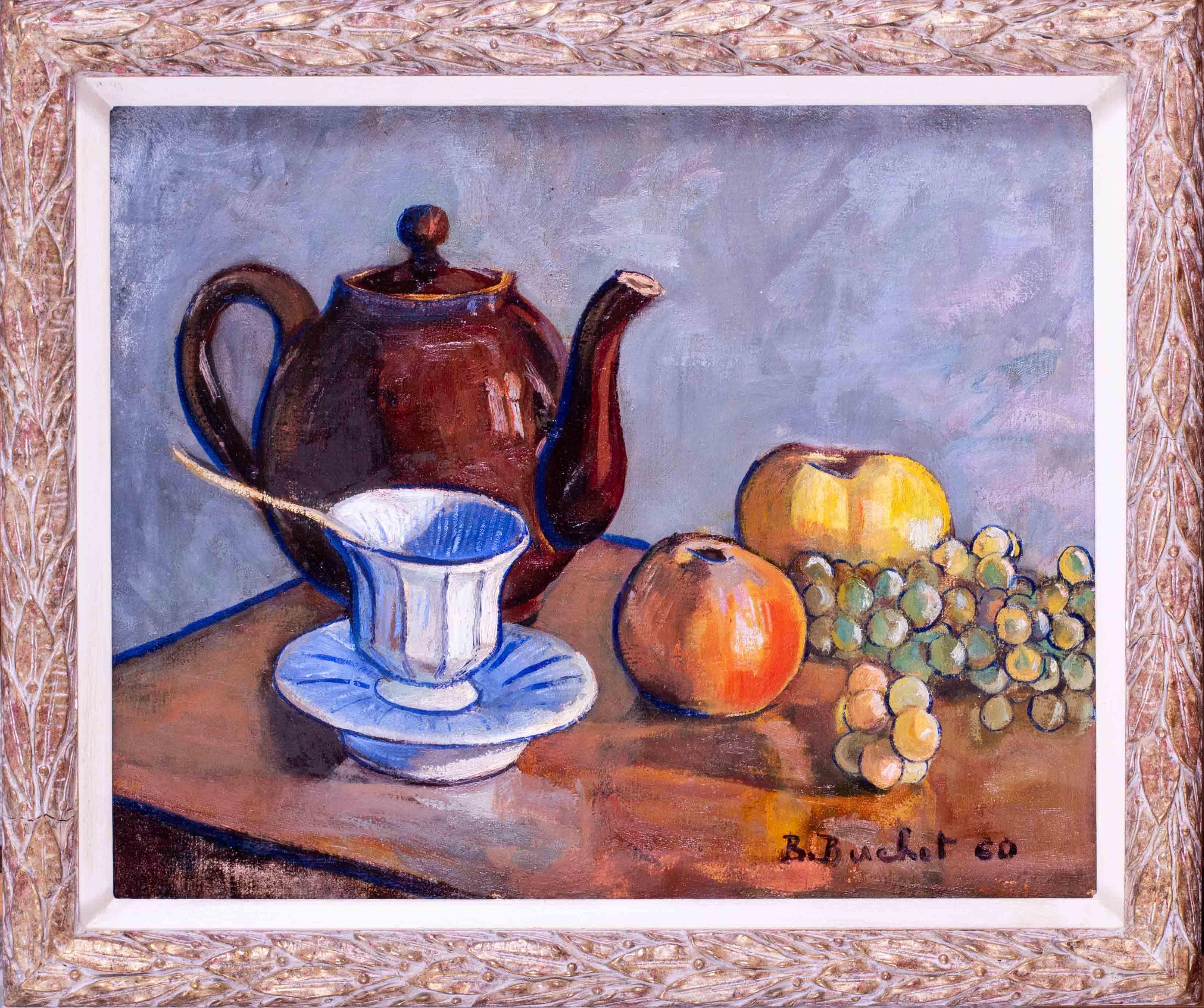 Boris Buchet (francés, 1917 - 1999)
Uvas, manzanas, una taza de té y una tetera
Óleo sobre lienzo
Firmado y fechado "B. Buchet.60' (abajo a la derecha)
13 x 16.1/4 in. (33 x 41 cm.)













