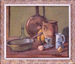 Französisch, 20. Jahrhundert Stillleben mit Pfanne, Kanne und Milchkännchen von Boris Buchet