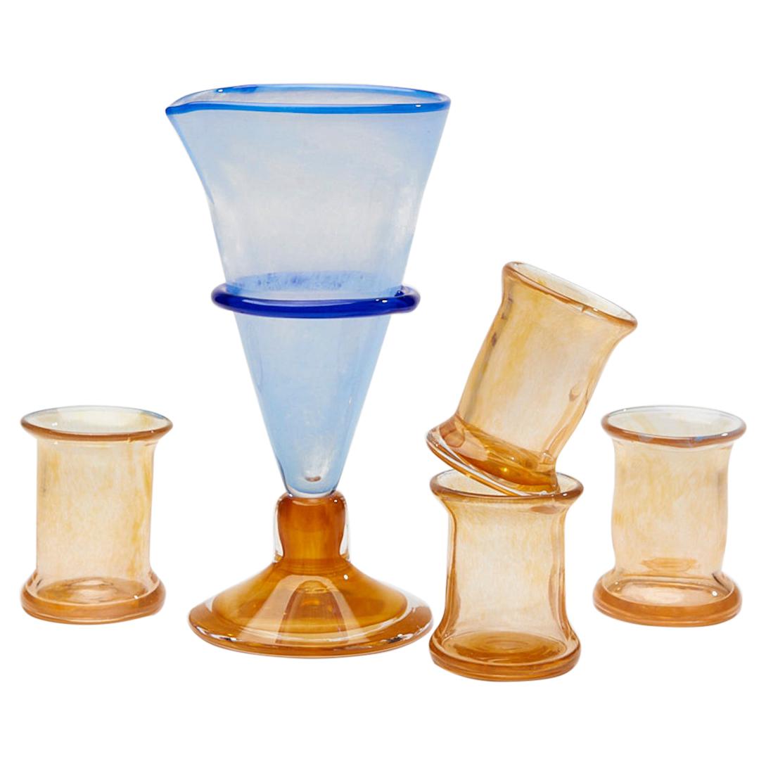 Boris De Beijer Blown Glass Carafe Glasses from the Series Coupes De Pompadour