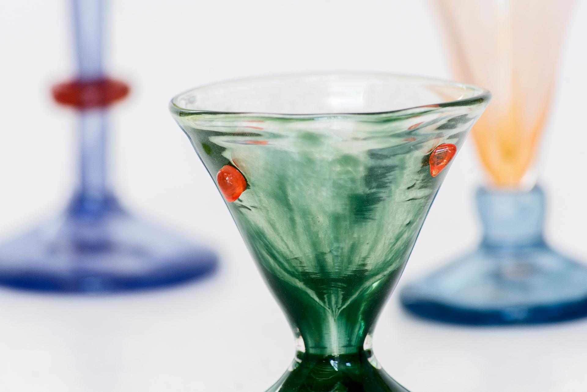 Contemporary Boris De Beijer Colourful Carafe and Glasses from the Series Coupes De Pompadour For Sale