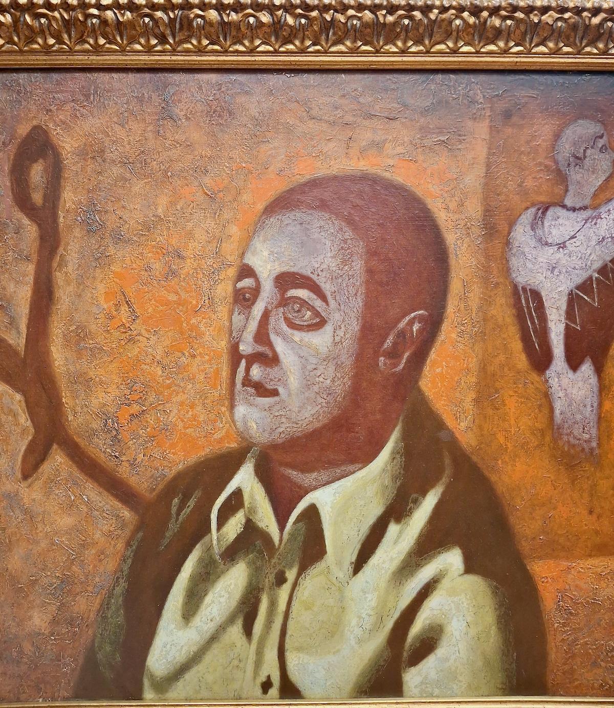 A Soulful Modernist Portrait - Painting by Boris Deutsch