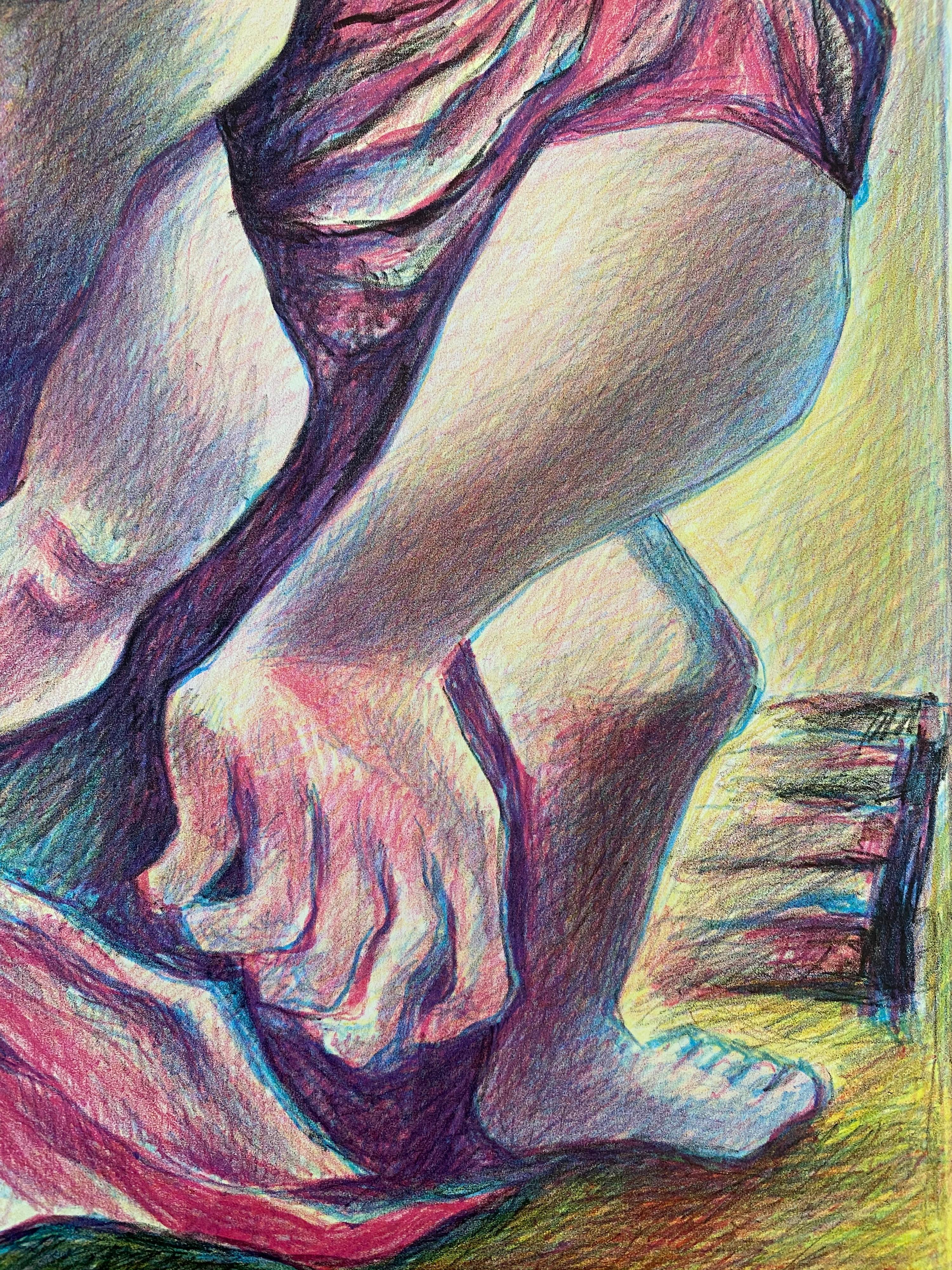 Litografía coloreada del artista lituano Madre e hijo - Boris Deutsch en venta 4