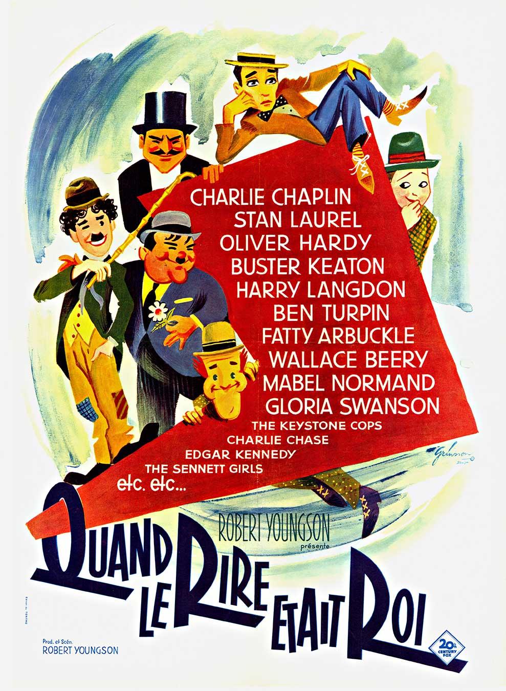 Originale Quand le Rire Etait Roi Poster originale francese d'epoca, con supporto in lino