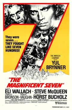 The Magnificient Seven, International 1 sht, R1980 , linen -backed movie poster