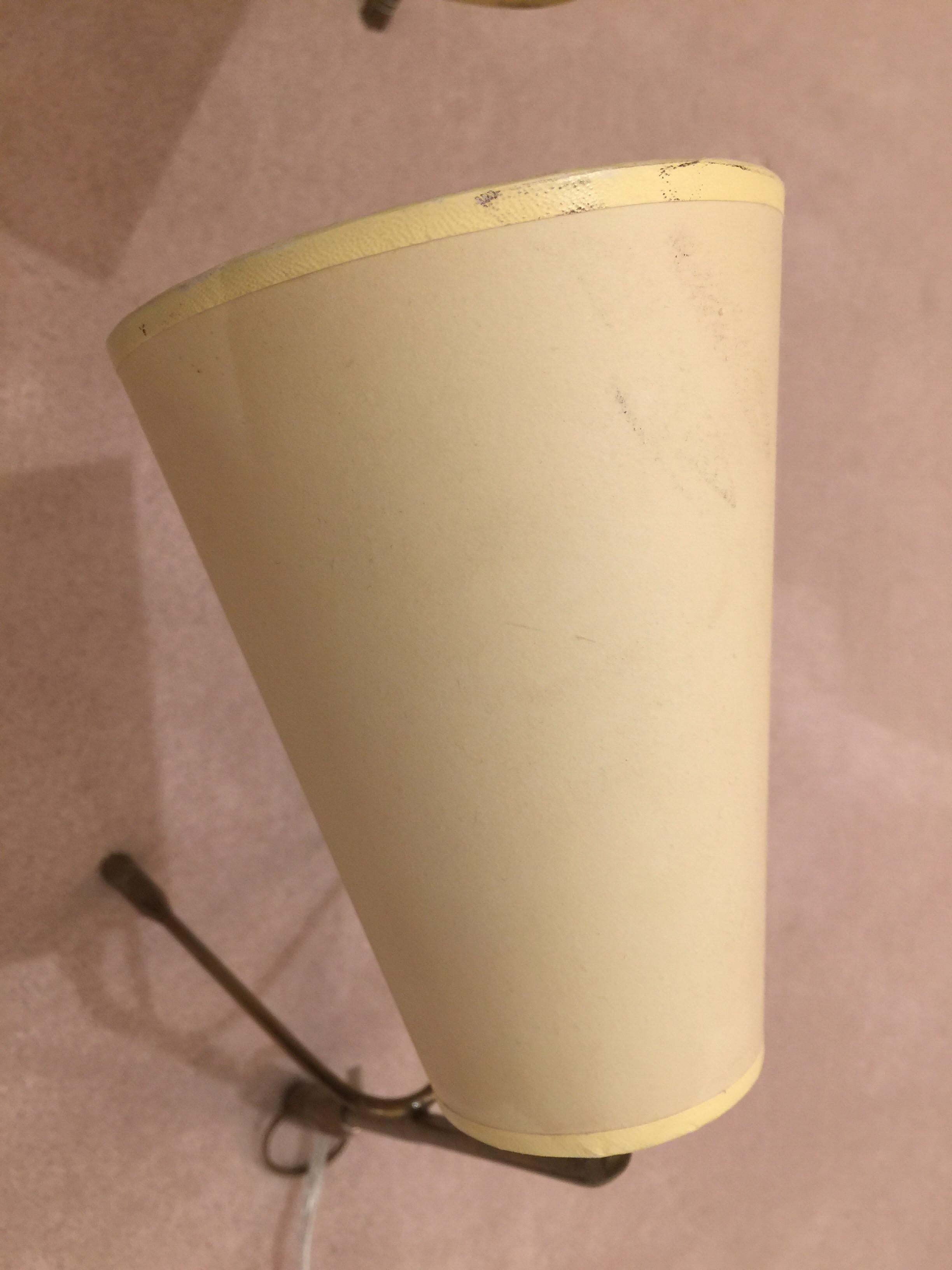 Boris Jean Lacroix: Original-Vintage-Messinglampen, Paar (Mitte des 20. Jahrhunderts) im Angebot