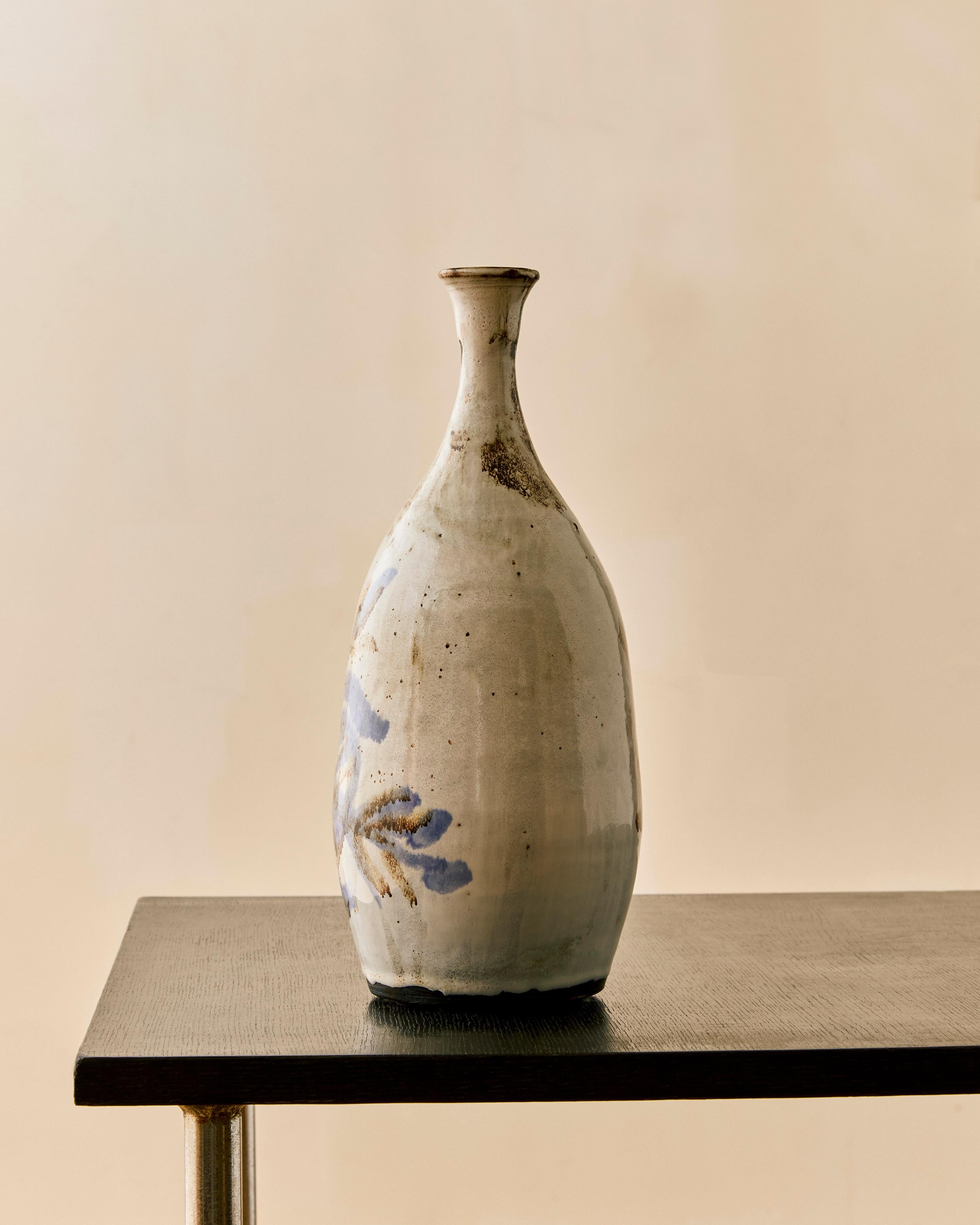 Boris Kassianoff Ceramic Floral Vase (Französisch) im Angebot