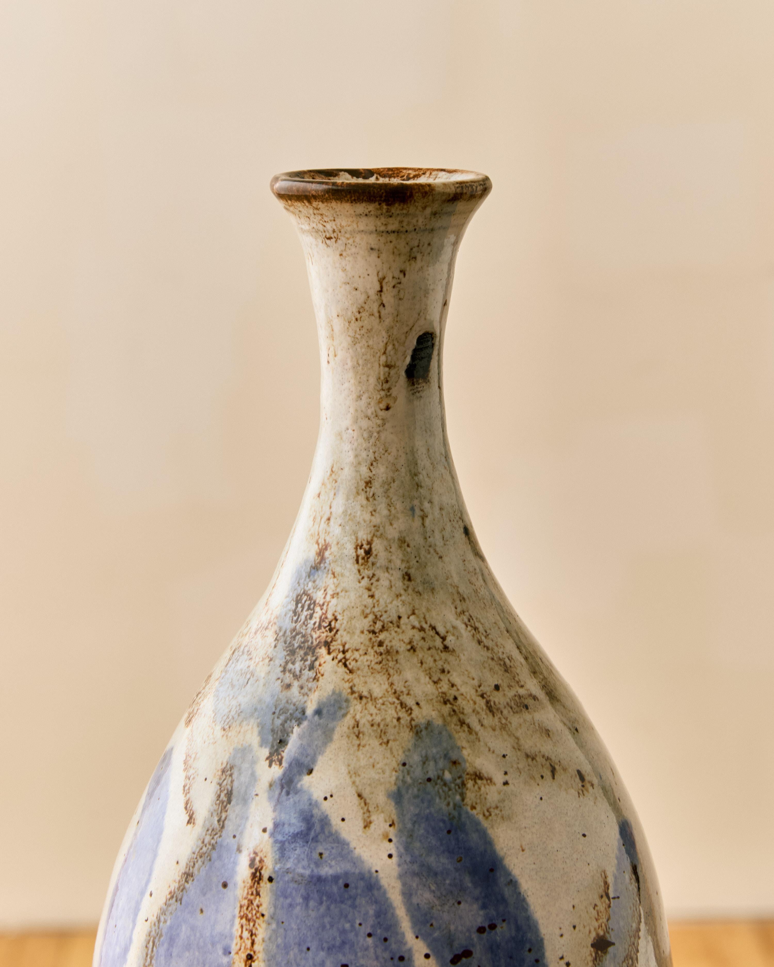 Boris Kassianoff Ceramic Floral Vase (Glasiert) im Angebot