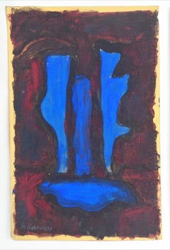 Boris Koblikoff Abstrakte Gouache-Gemälde, Galerie 18 Paris
