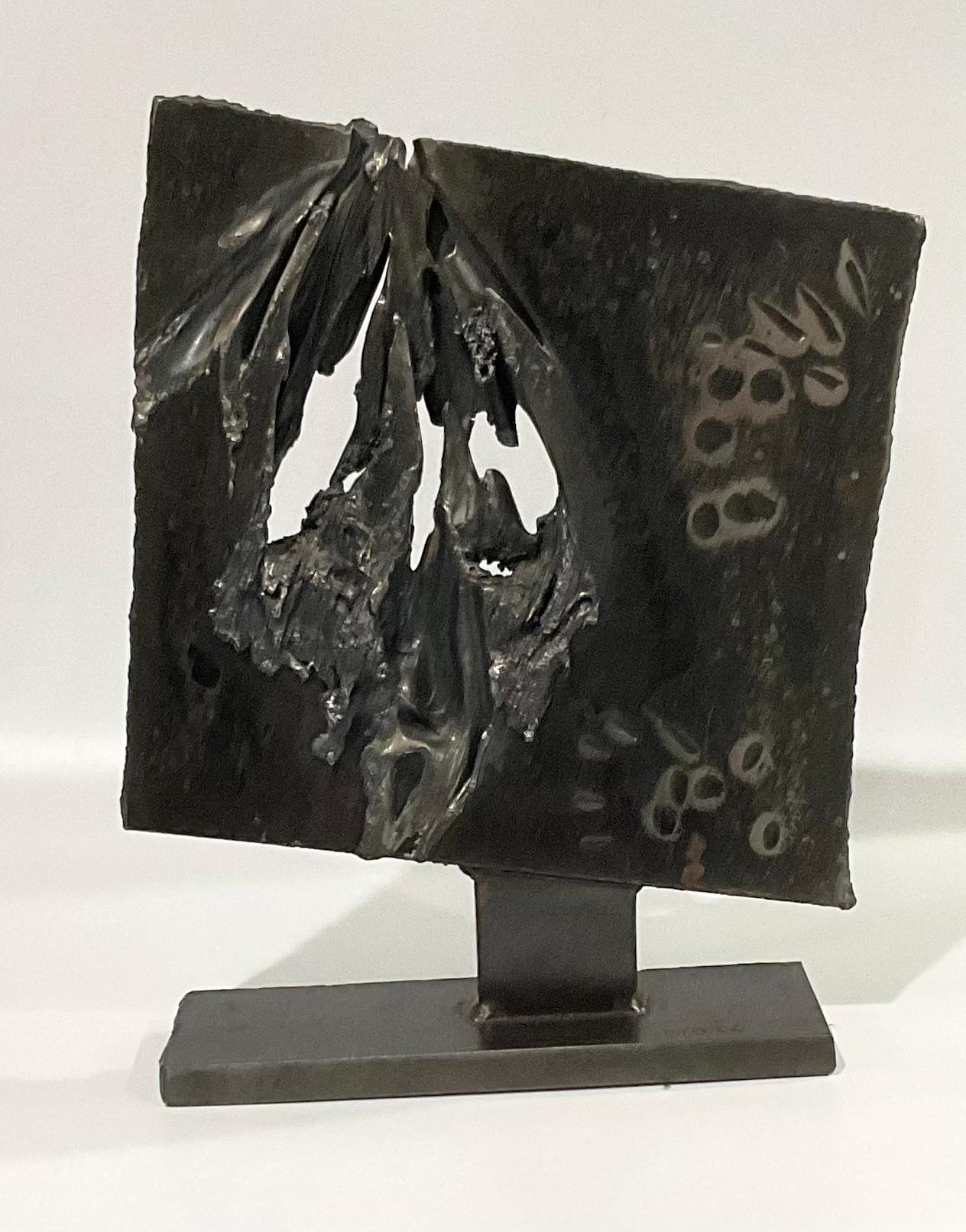 Mid-Century Modern Boris Kramer Large and Heavy Abstract Stainless Steel Sculpture Artist Signed For Sale