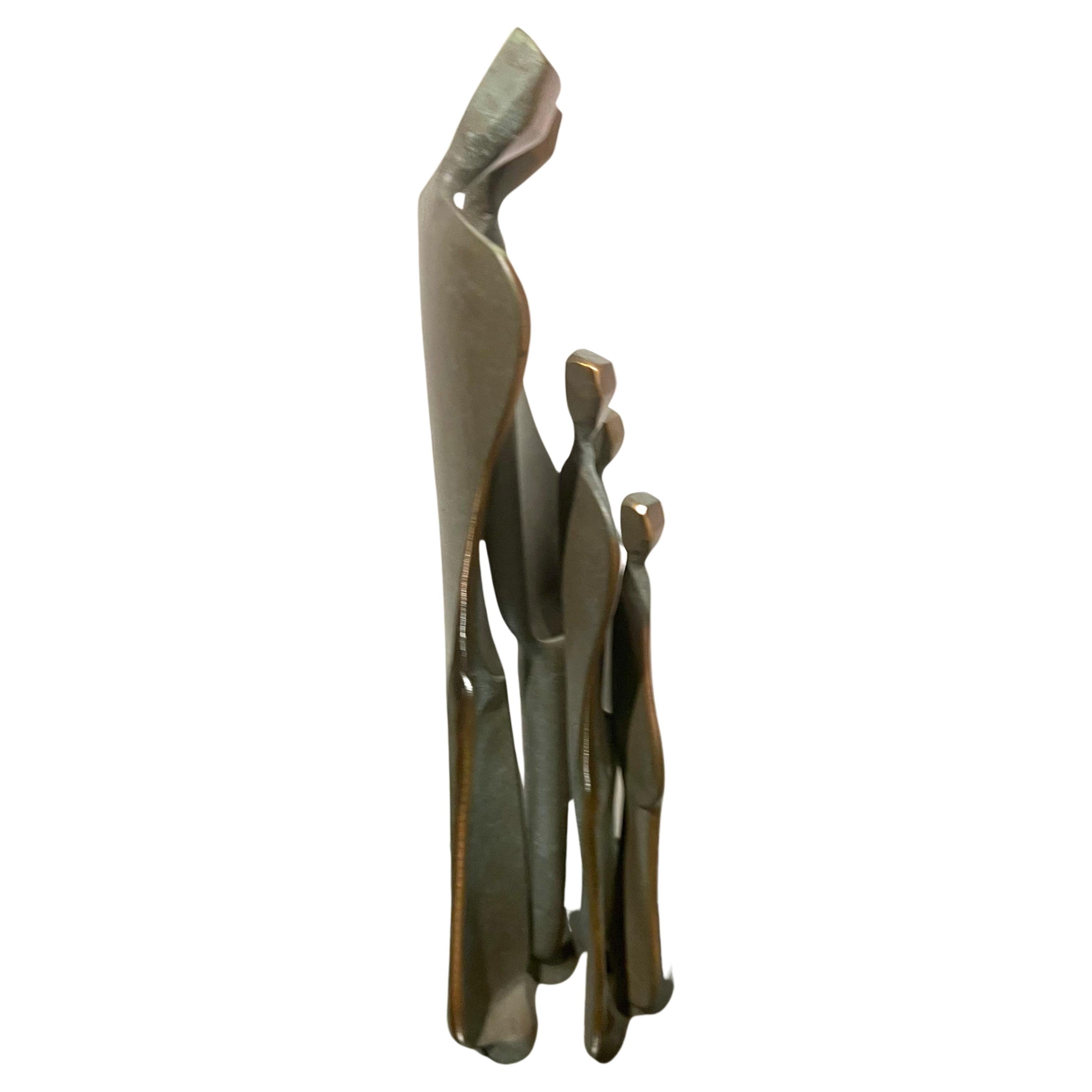 Beautiful solid bronze sculpture by Boris Kramer, Family made in 2006 in Canada original piece is stamped in the bottom.