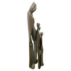 Boris Kramer Solid Bronze Family Sculpture Signed