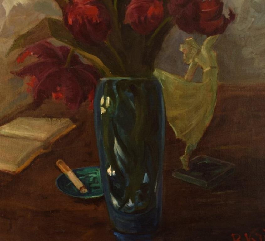 Mid-20th Century Boris Krilov Listed Russian Artist, Oil / Canvas, Floral Still Life