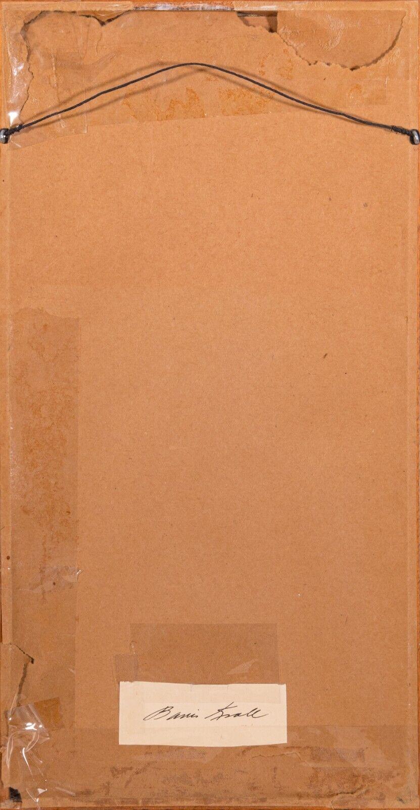 Boris Kroll Mid-Century Modern Woven Fabric Monogram Bk Signed Verso Framed 1965 For Sale 3