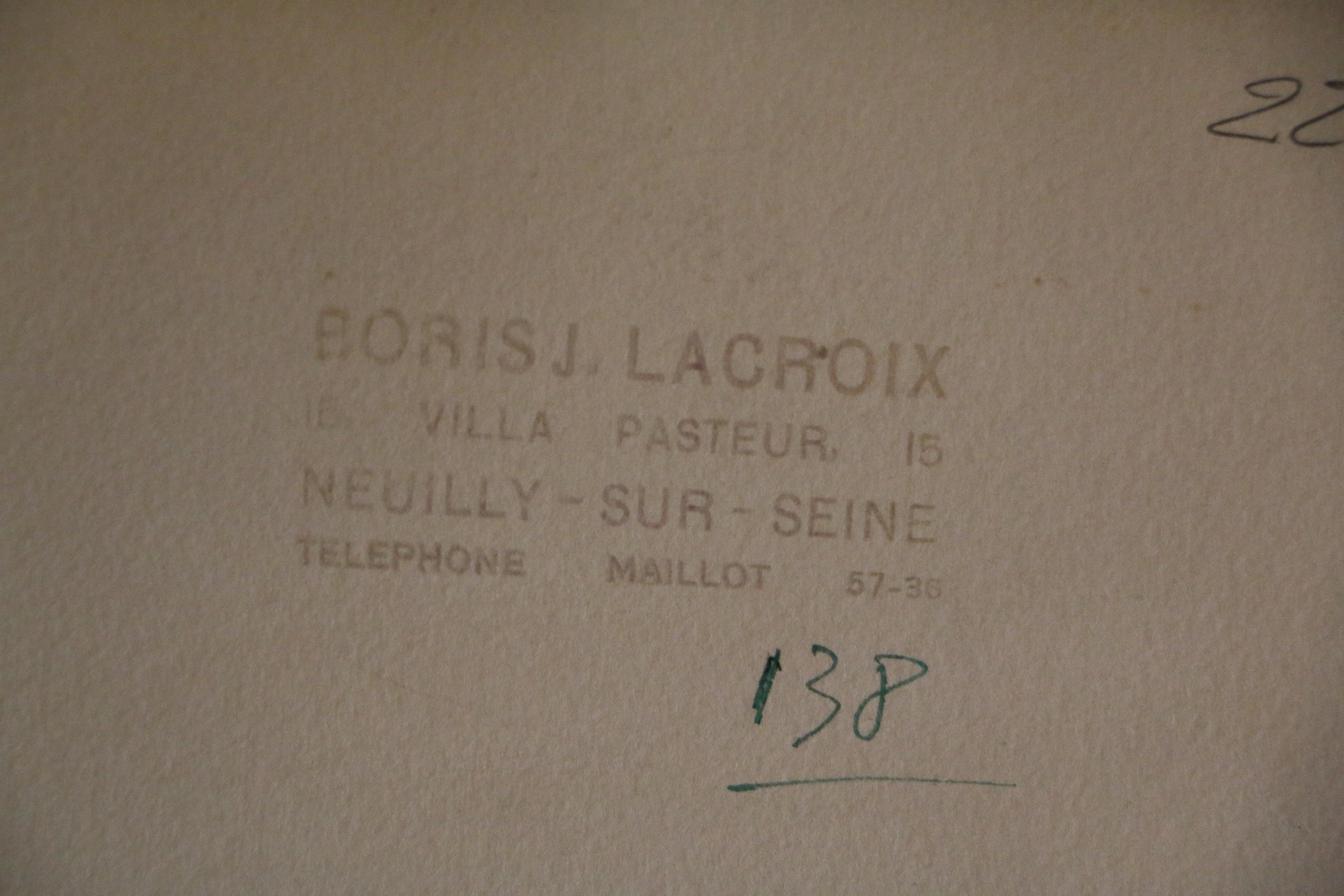 Boris LACROIX (1902-1984), design di carta da parati - Painting Concettualismo di Boris Lacroix