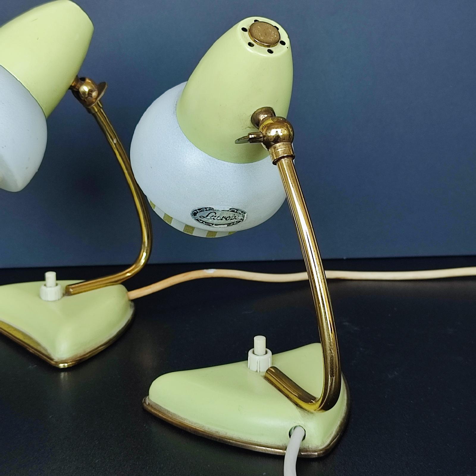 Painted Boris Lacroix Table Lamps or Bedside Lamps, France, 1950s For Sale