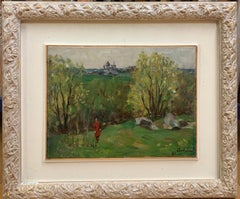 "Landscape with red figure" oil cm. 30 x 40 1980