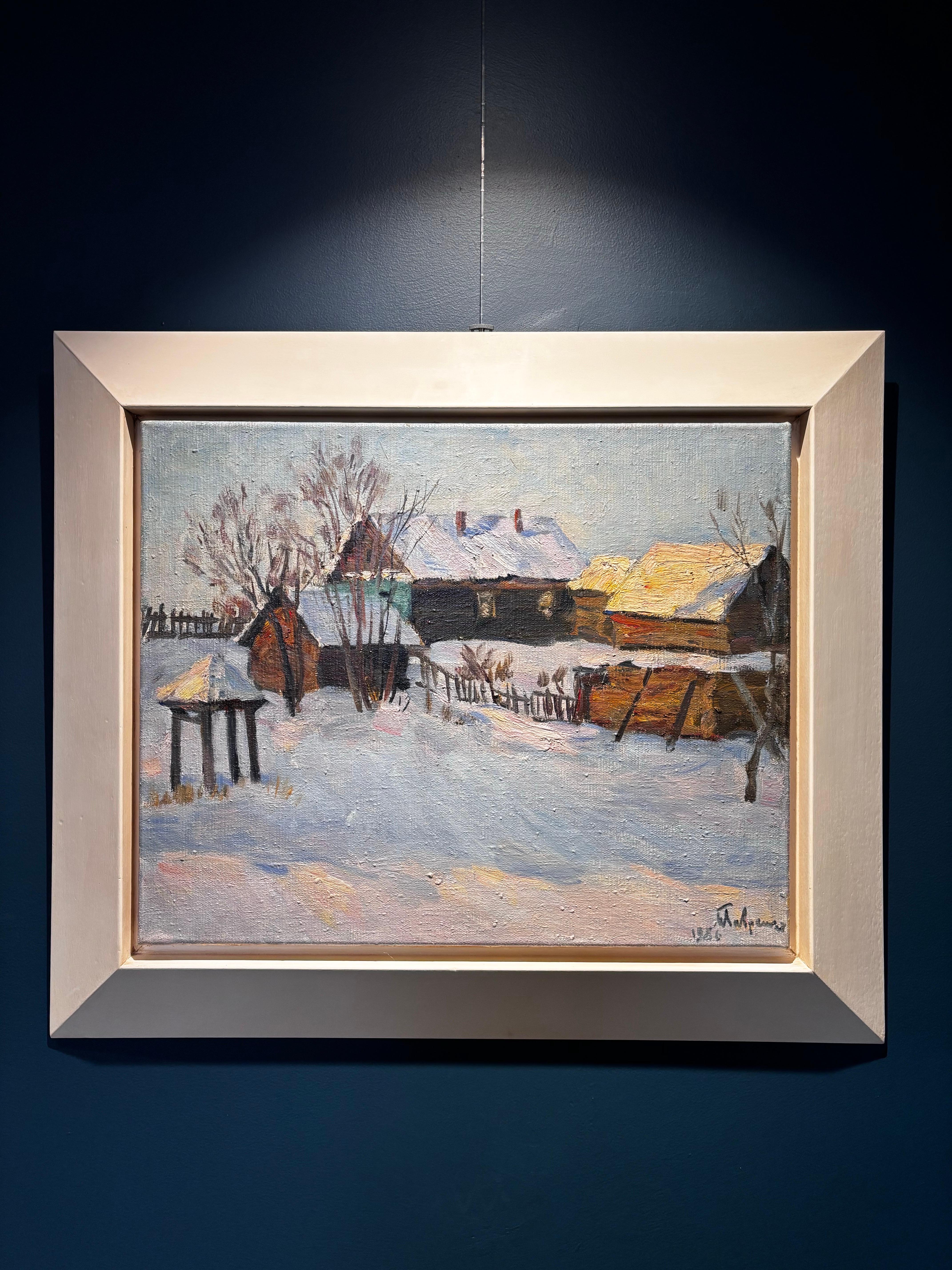 Luce serale  Olio su tela  55 x 45 1985 - Impressionnisme Painting par Boris LAVRENKO