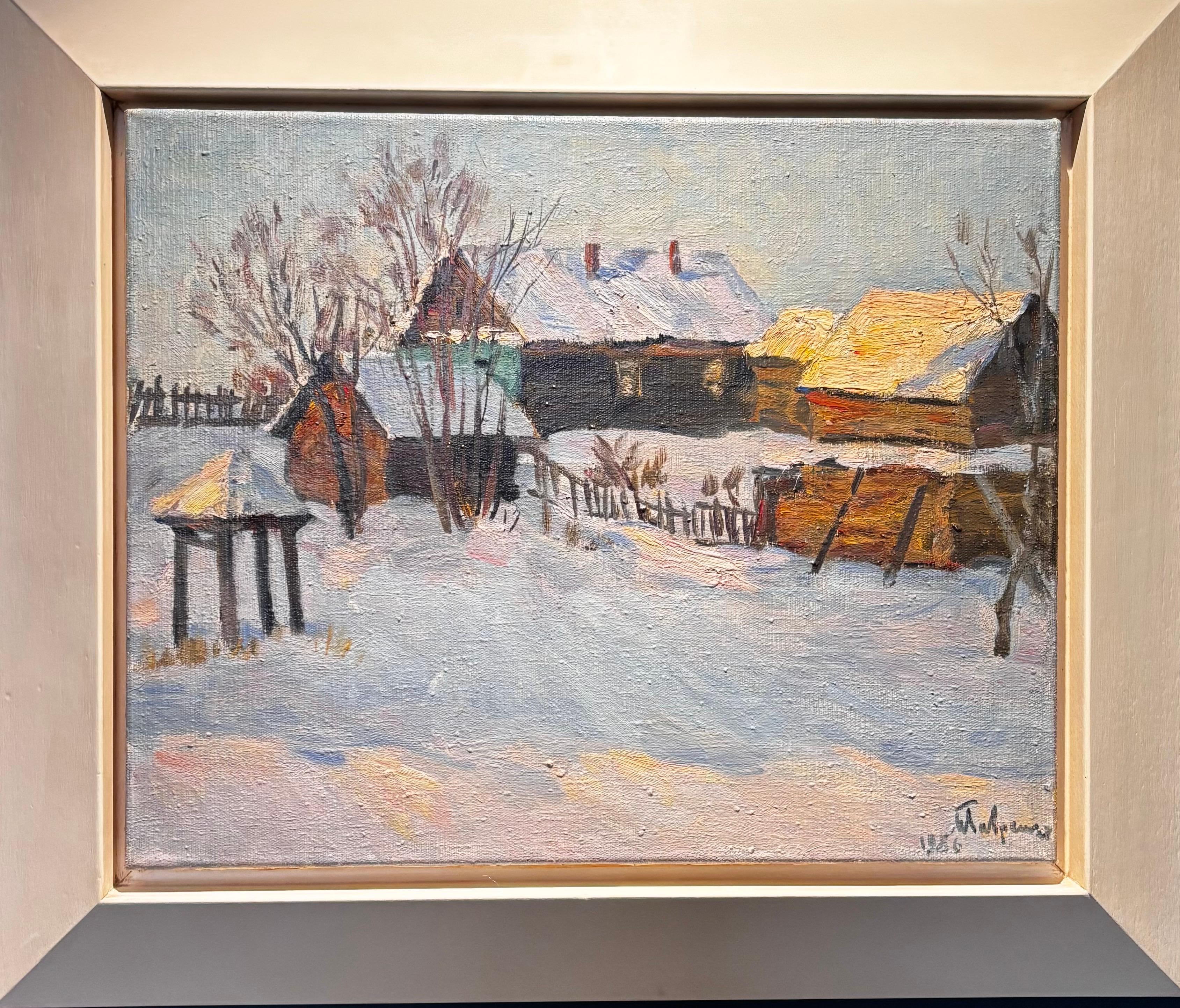 Figurative Painting Boris LAVRENKO - Luce serale  Olio su tela  55 x 45 1985