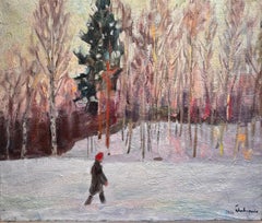 Tramonto invernale Olio su tela cm. 54 x 46