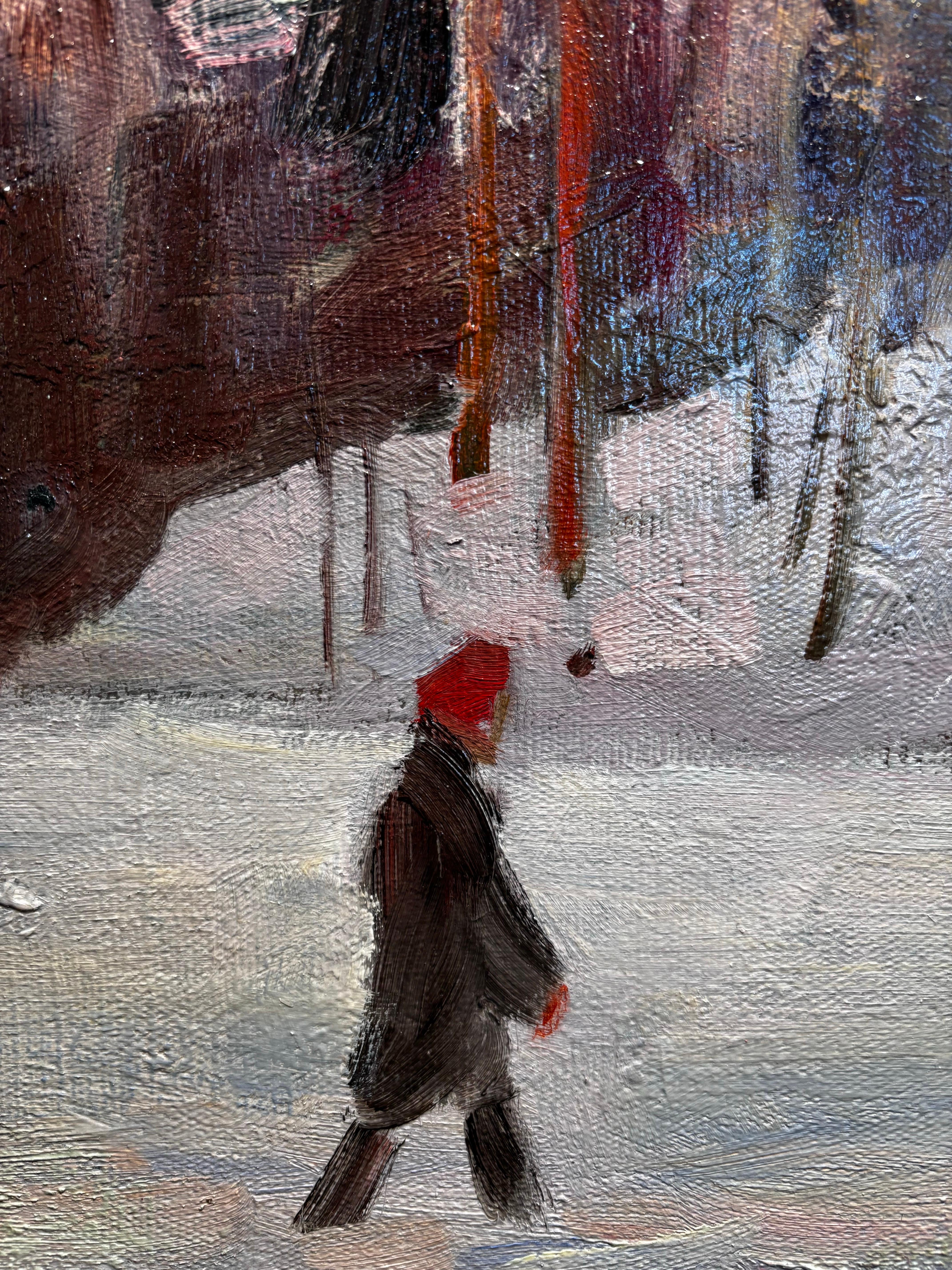 Tramonto invernale Olio su tela cm. 54 x 46 (Impressionismus), Painting, von Boris LAVRENKO