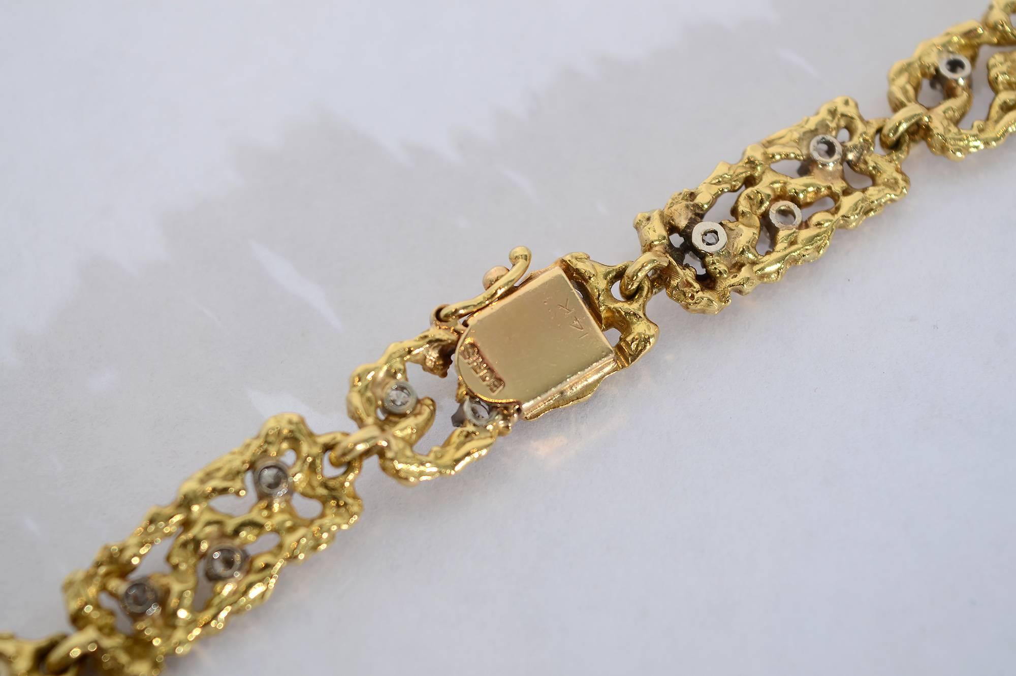 Boris Le Beau Collier à chaîne en or avec diamants Excellent état - En vente à Darnestown, MD
