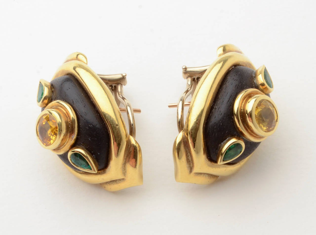 Contemporary Boris le Beau Gold Earrings For Sale