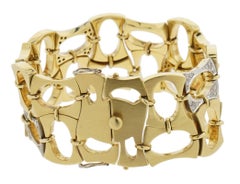 Boris Lebeau, bracciale con diamanti retrò da 0,80 carati in oro giallo 18 carati