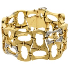 Boris Lebeau, bracciale con diamanti retrò da 0,80 carati in oro giallo 18 carati
