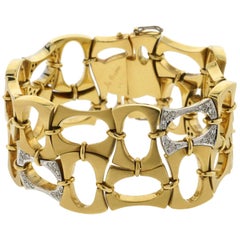 Boris LeBeau 18 Karat Retro Bracelet with .80 Carat of Diamonds