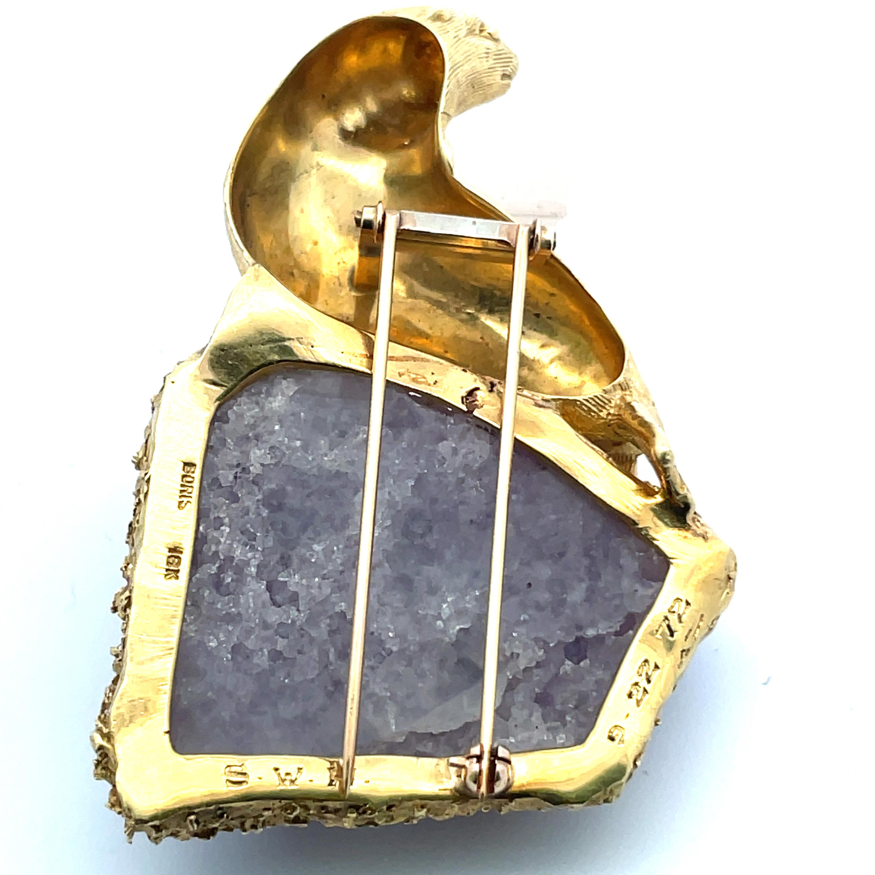 Boris LeBeau: 18 Karat Amethyst-Brosche 1