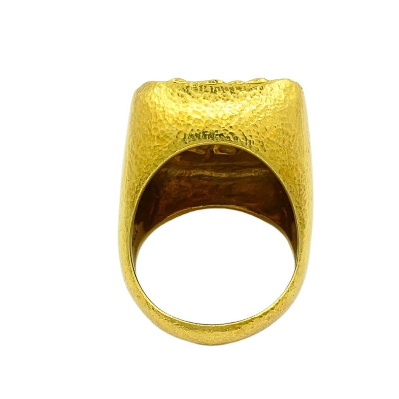 Boris Lebeau 22k Gold Signet Ring Aries Zodiac Sign For Sale 2