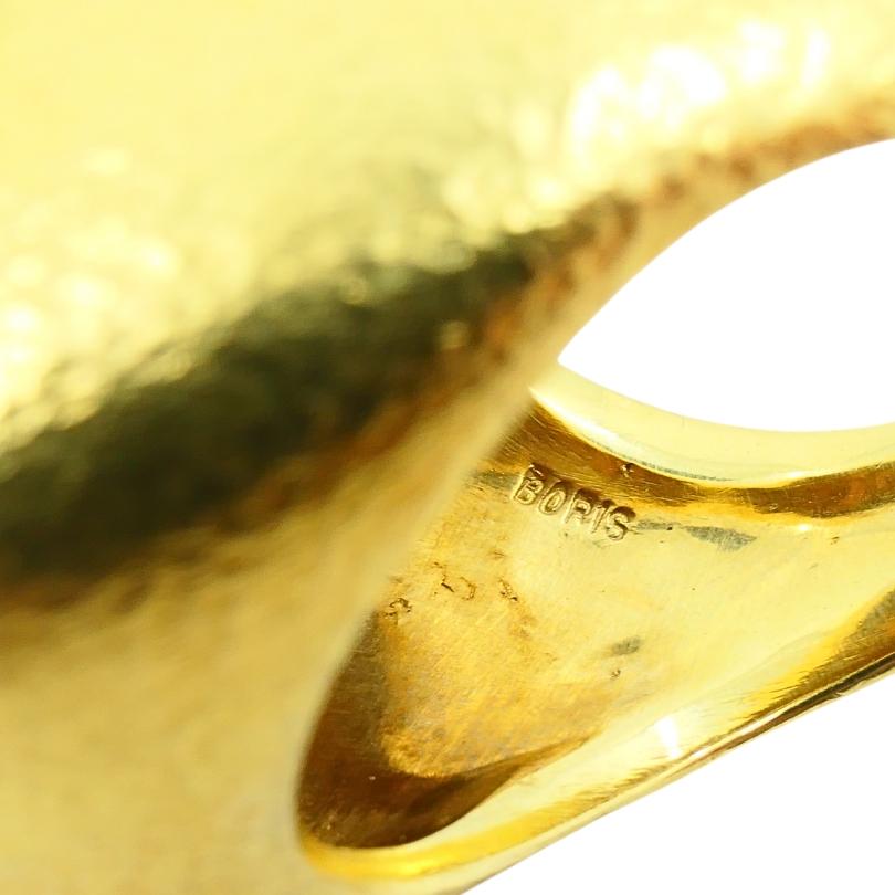 Boris Lebeau 22k Gold Signet Ring Aries Zodiac Sign For Sale 4