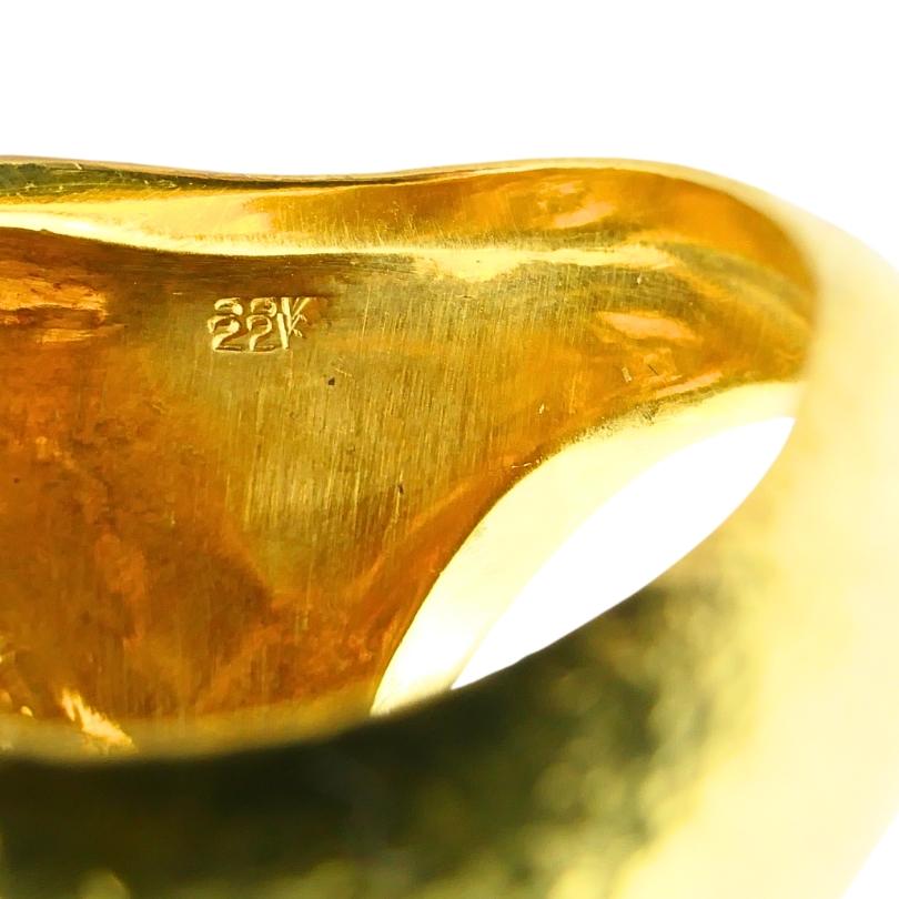 Boris Lebeau 22k Gold Signet Ring Aries Zodiac Sign For Sale 5