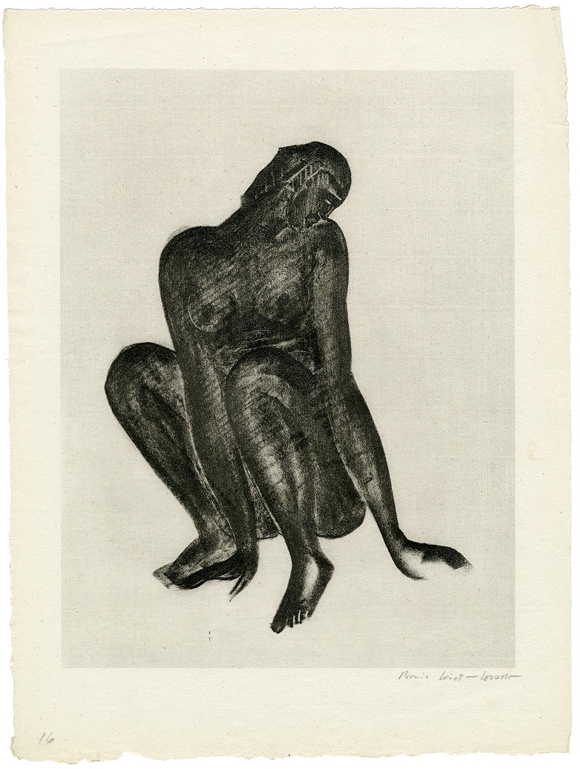 Ohne Titel (Schwarze Frau schlägt) – Print von Boris Lovet-Lorski