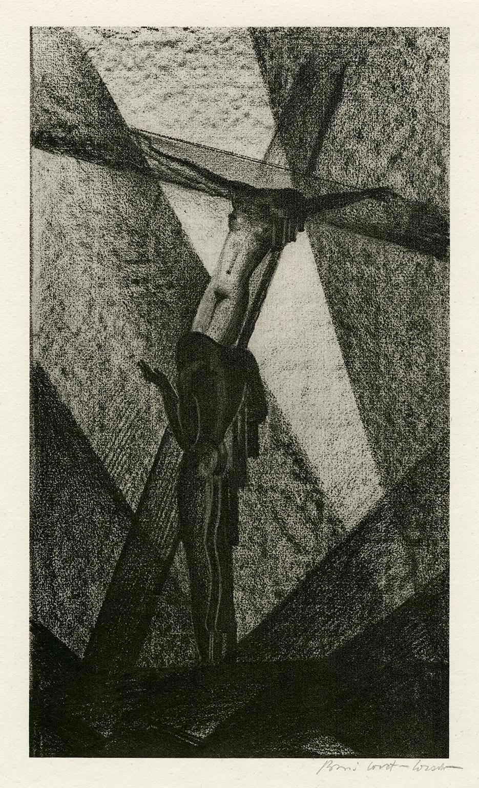 Boris Lovet-Lorski Nude Print - Untitled (Crucifixion) — 1920s modernism