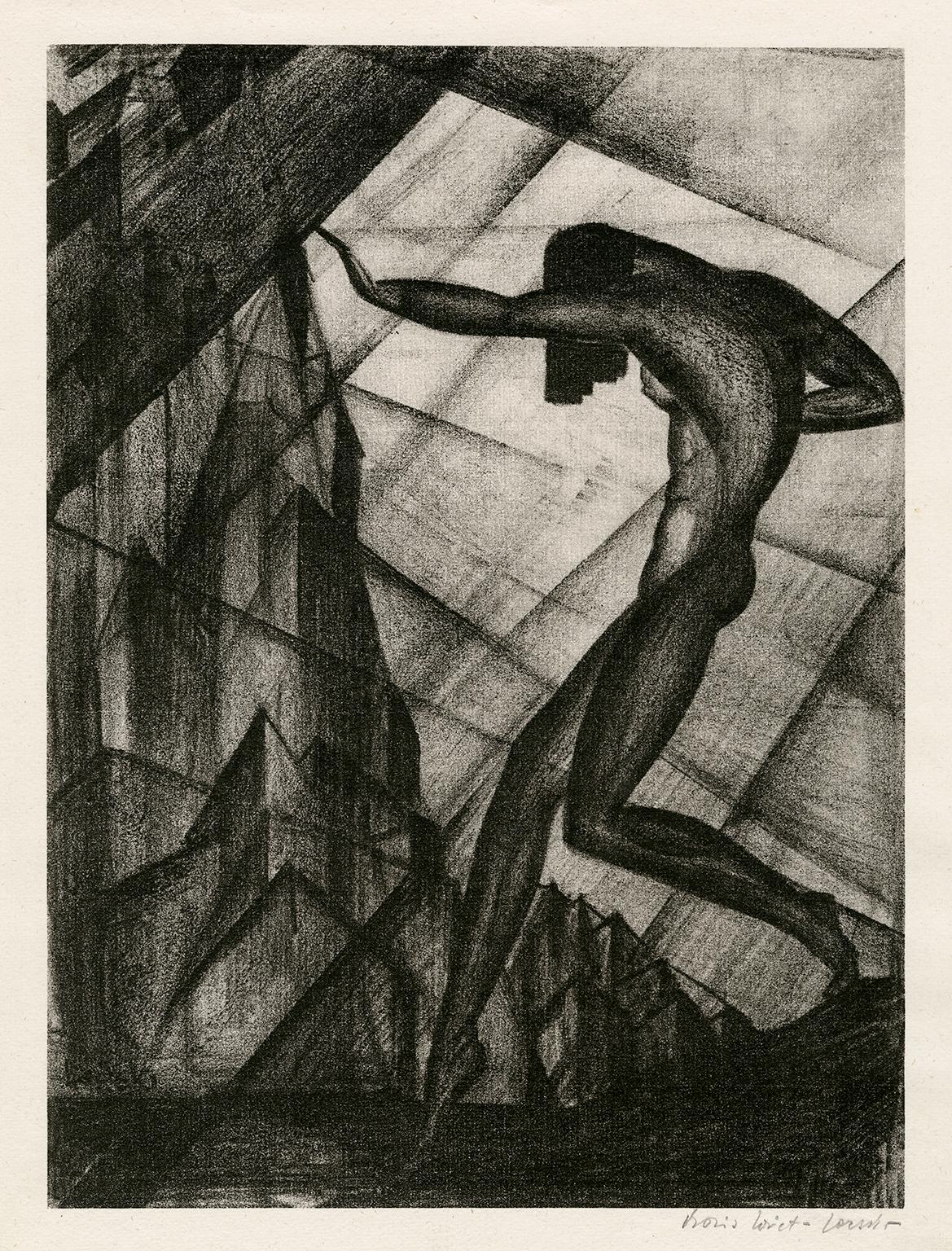 Boris Lovet-Lorski Nude Print – Nackte Tänzerin - Modernismus der 1920er Jahre