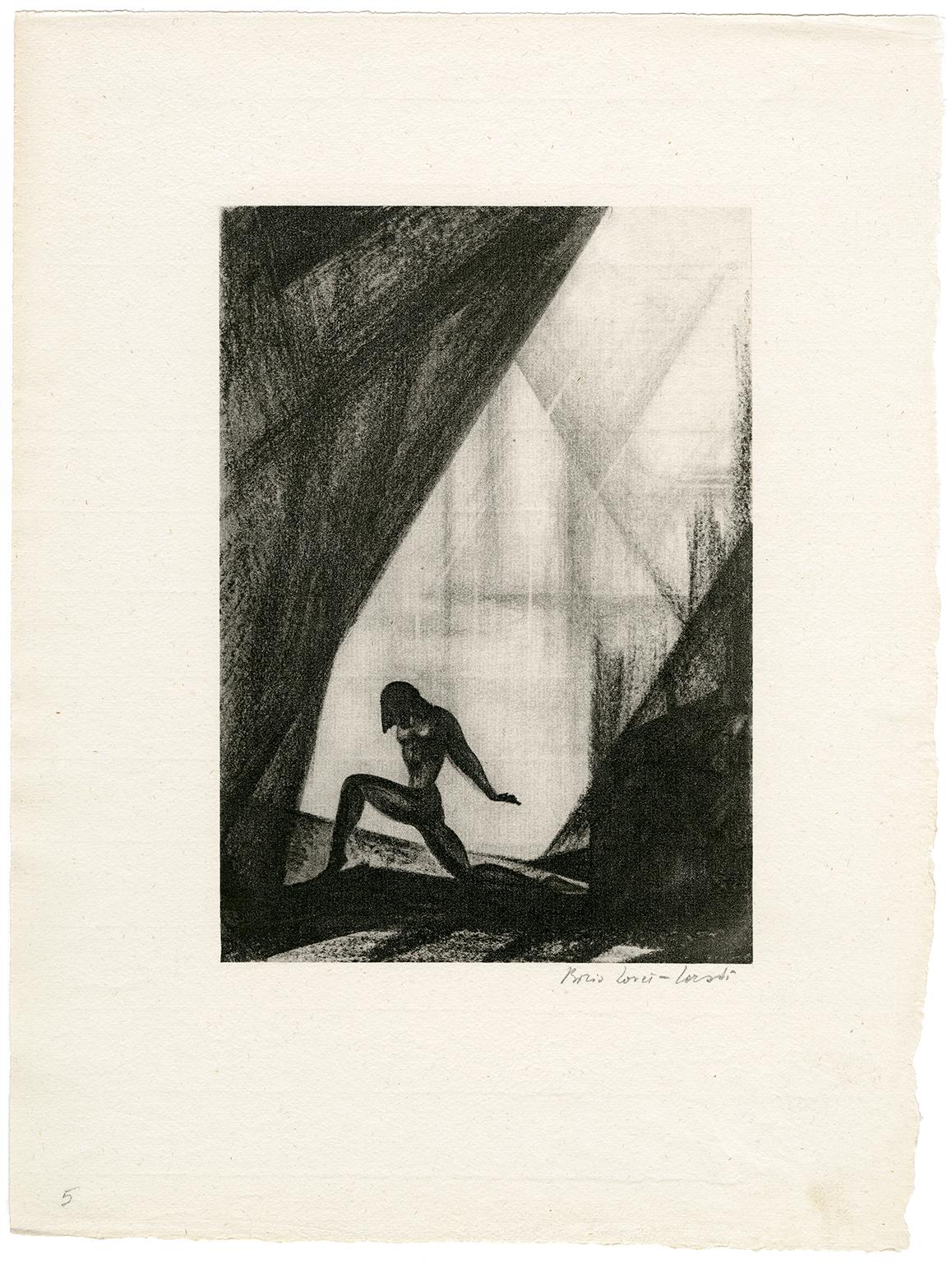 Ohne Titel (Akt in Landschaft) – Print von Boris Lovet-Lorski